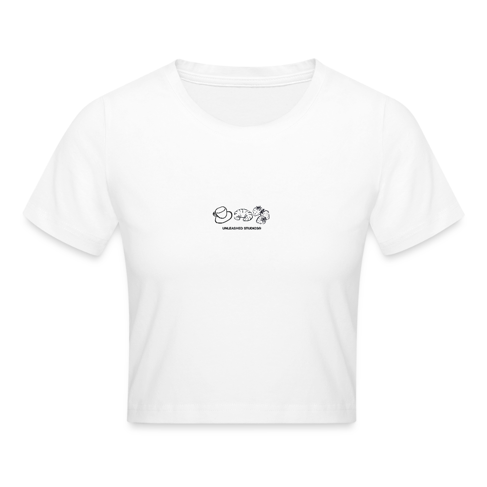 Living the Slow Life Crop Tee - White - white