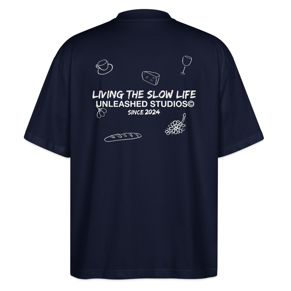 Living the Slow Life Tee - Navy - navy