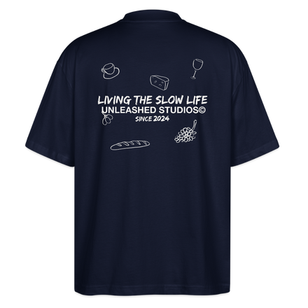 Living the Slow Life Tee - Navy - navy